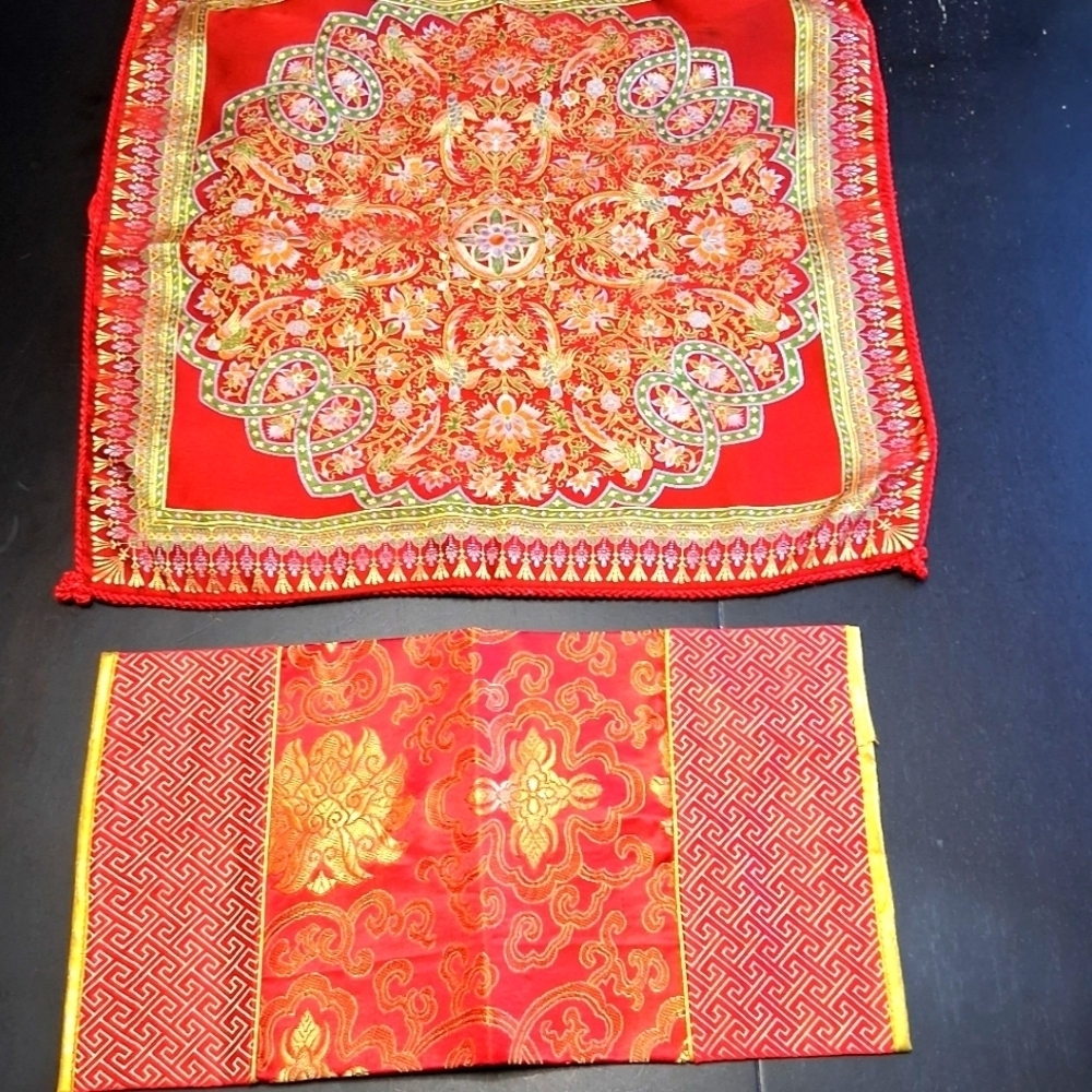 Set of 2 Asian Decorative Pillow Covers  Size 17.5"×17.5"   8"×18"